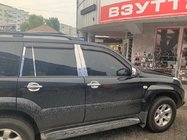 Toyota Land Cruiser Prado 120 2002–2009 Lišty na sloupky dveří (8 ks, nerez) fotografie 1