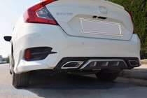Honda Civic Sedan X 2016–2021 Rohové nástavce na zadní nárazník (k lakování) fotografie 2