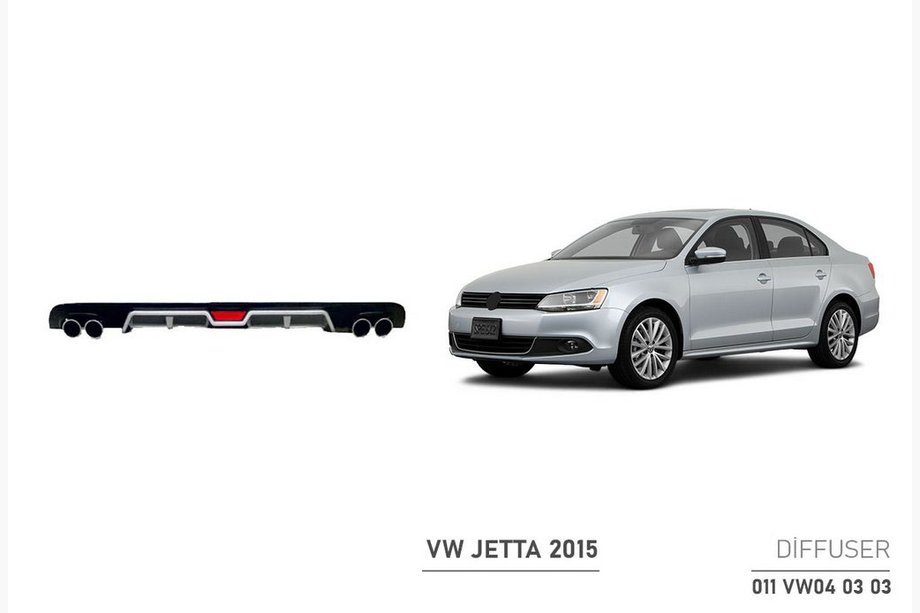 Volkswagen Jetta 2011–2018 Kryt zadního difuzoru (2014+, ABS, černý) Image