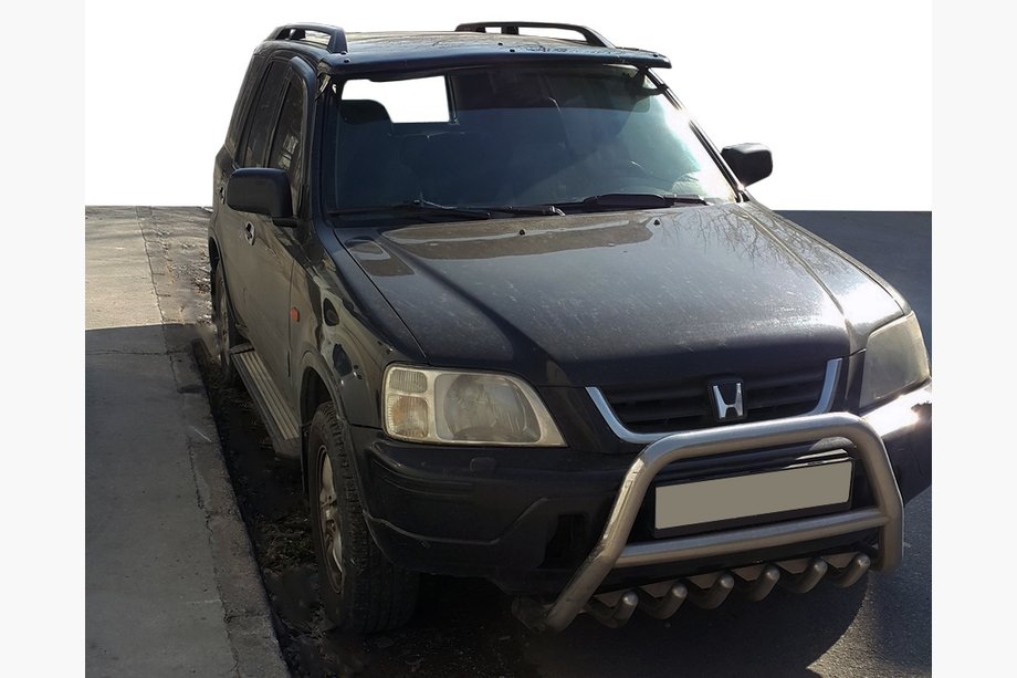 Honda CRV 1996–2001 Sluneční kšilt na čelní sklo (černý lesk, 5 mm) Fotografie 1