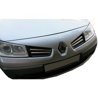 Nerezové lišty na masku chladiče (model 2006↗, 4 ks) Renault Megane II 2004–2009 fotografie 1