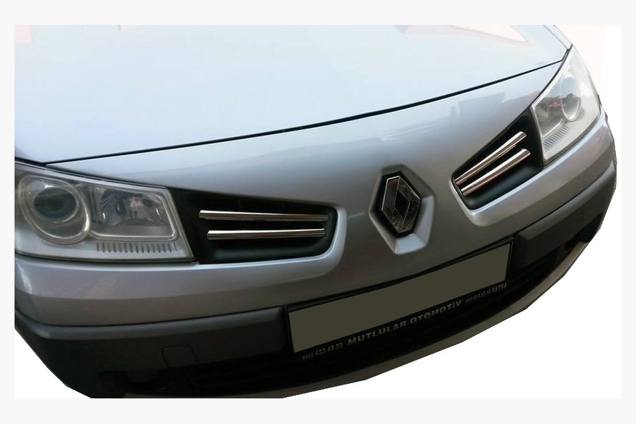 Renault Megane II 2004–2009 Nerezové lišty na masku chladiče (model 2006↗, 4 ks) OmsaLine – italská nerezová ocel Image