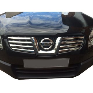 Lišty na mřížku chladiče (8 ks, nerez) Nissan Qashqai 2007–2010 fotografie 1