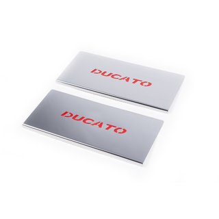 Nerezové kryty vnitřních prahů červené (2 ks) Fiat Ducato 2006–2025 fotografie 1