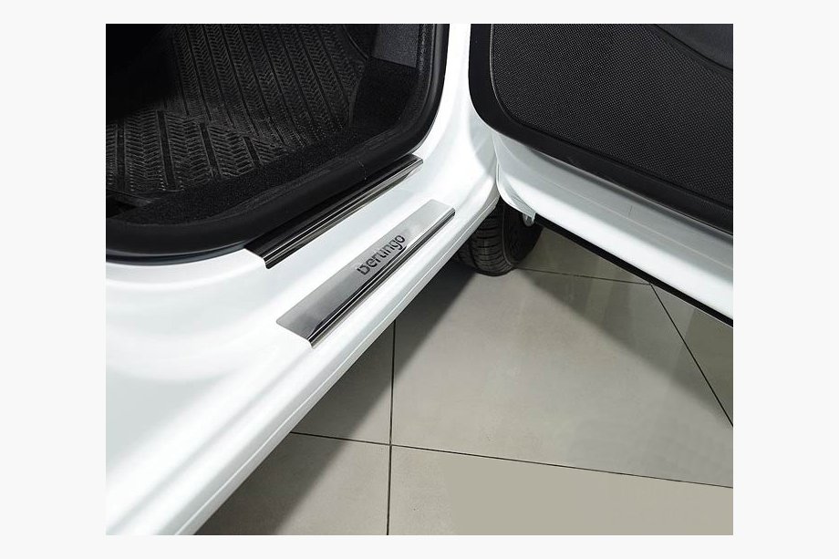 Citroen Berlingo 2008–2018 Nerezové kryty prahů Nataniko Standard – páska Lohmann, 0,5 mm Image