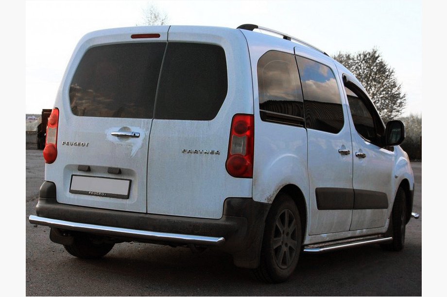 Peugeot Partner Tepee 2008–2018 Zadní ochranný rám AK002 (nerez) 60 mm Image