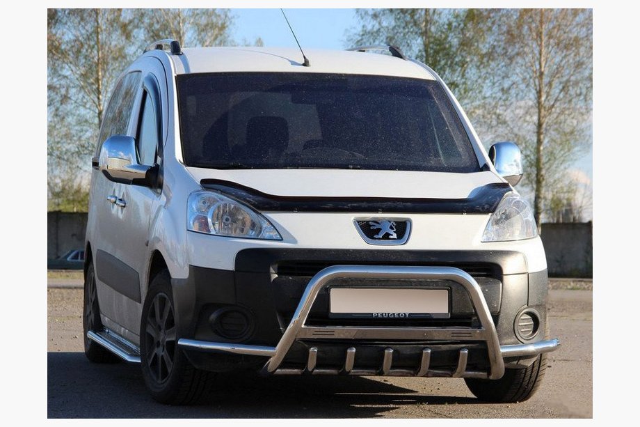 Peugeot Partner Tepee 2008–2018 Přední ochranný rám WT003-Plus (nerez) Image
