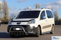 Peugeot Partner Tepee 2008–2018 Přední ochranný rám WT003-Plus (nerez) fotografie 2