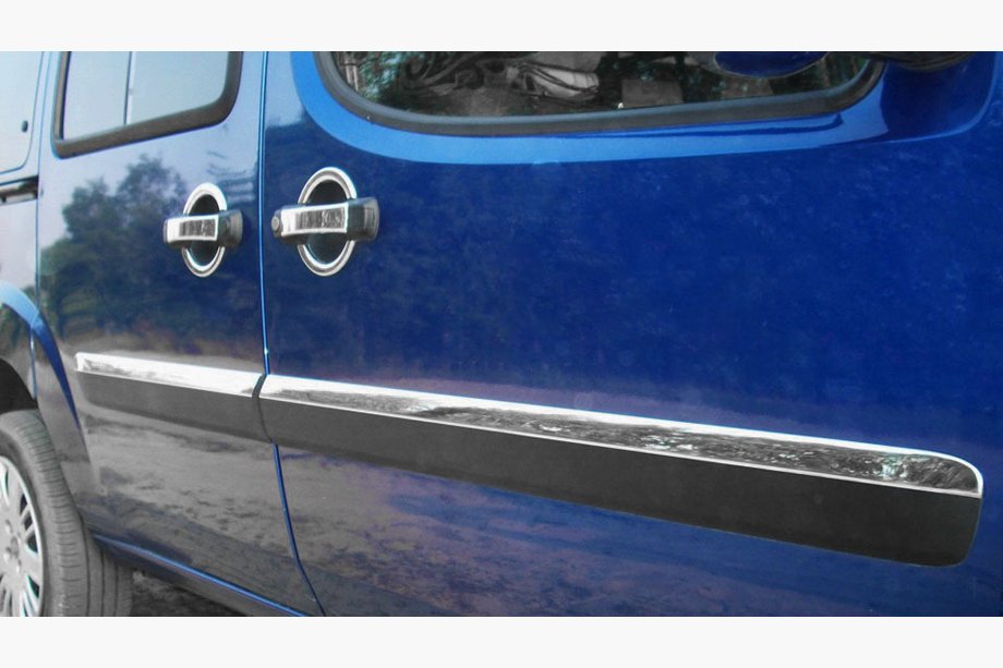 Fiat Doblo I 2005–2010 Dveřní lišty – úzký model (4 ks, nerez) OmsaLine – italská nerezová ocel Image