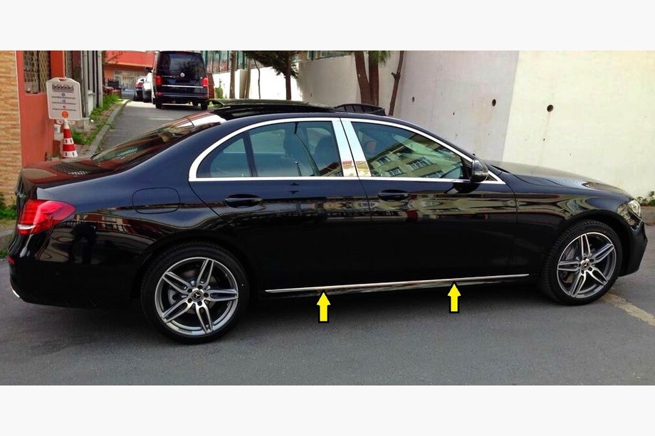 Mercedes E-class W213 2016–2023 Chromované kryty dveřních lišt typ 1 (4 ks, nerez) Image
