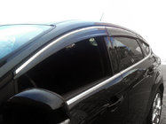 Ford Focus III 2011–2017 Okenní deflektory s chromovou lištou (6 ks, Sunflex) Hatchback fotografie 1