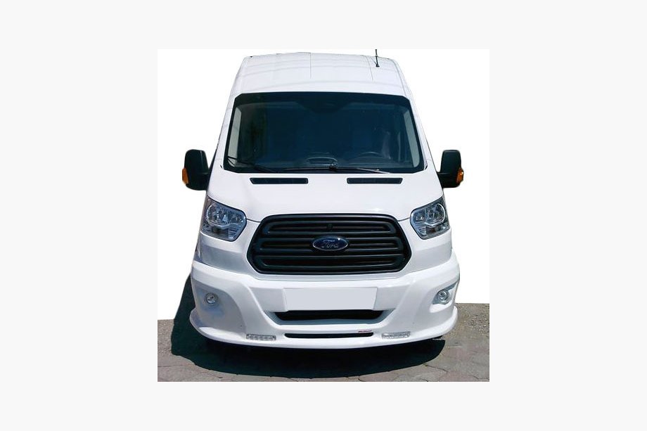 Ford Transit 2014– Přední spoiler na nárazník s LED (2014-2019, k lakování) Image