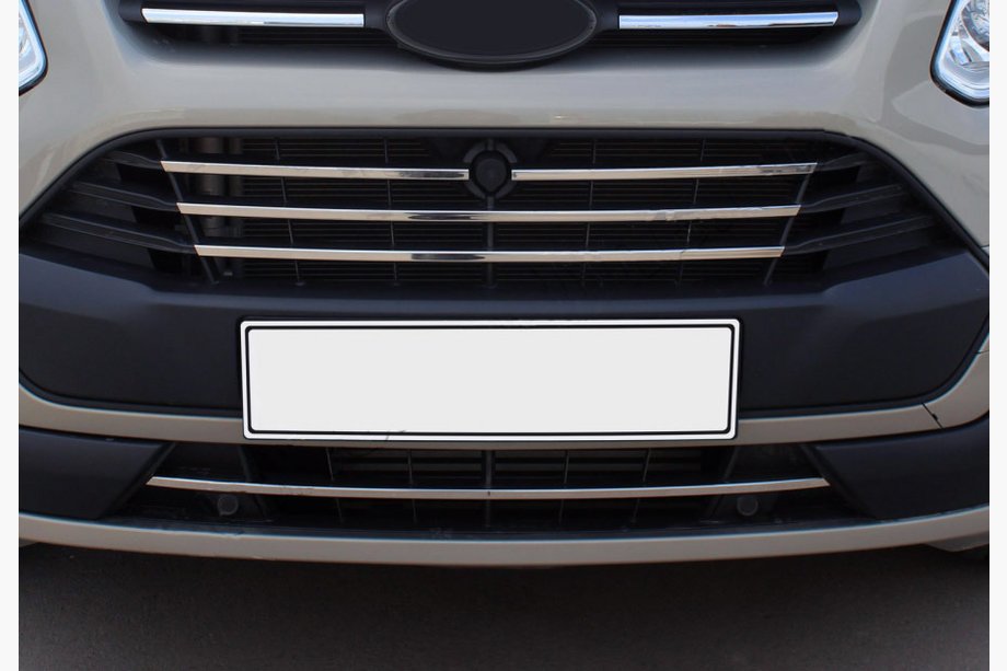 Ford Custom 2013–2022 Nerezové lišty na masku chladiče 2013-2018 (5 ks) Image