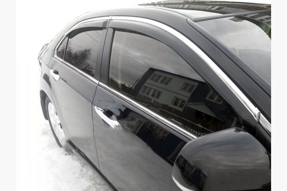 Volkswagen Passat B6 2006–2012 Deflektory oken s chromovou lištou (4 ks, Tchaj-wan) Image