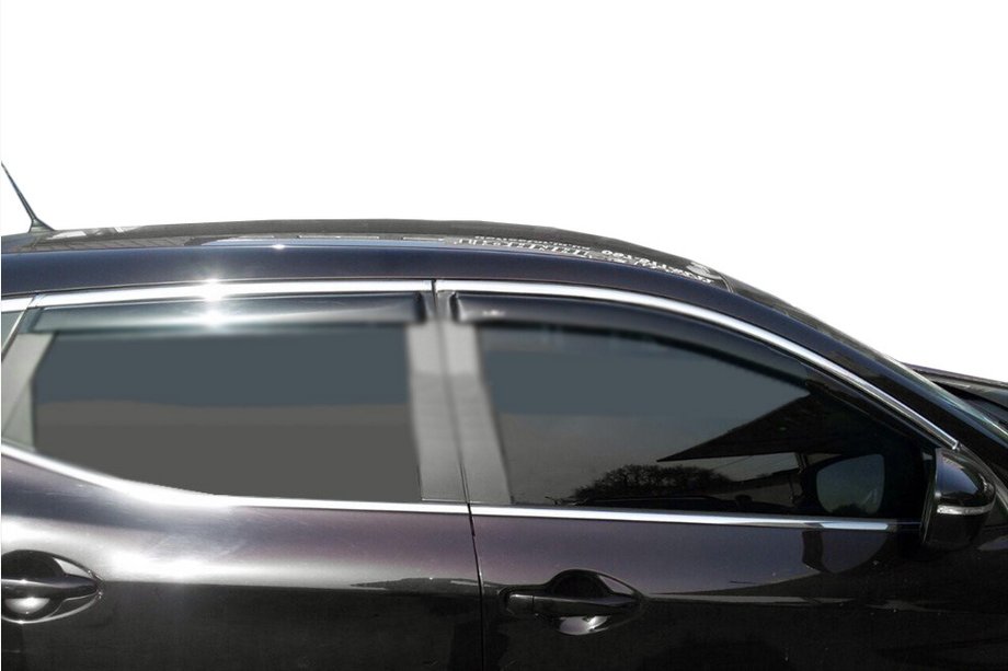 Nissan Qashqai 2014–2021 Ofuky oken s chromovou lištou (4 ks, Libao) Image