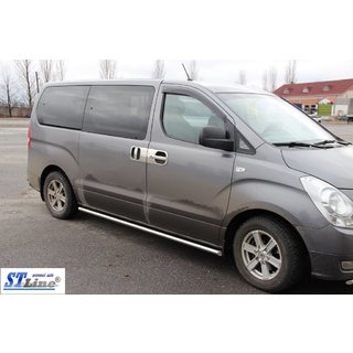 Boční nášlapné trubky BB001 (2 ks, nerez) Hyundai H300, H1, Starex 2008–2020 fotografie 2