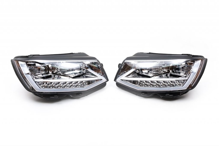 Volkswagen T6 2015–2024 Přední světlomety s LED světly 2015-2019 (Silver, 2 ks) Image