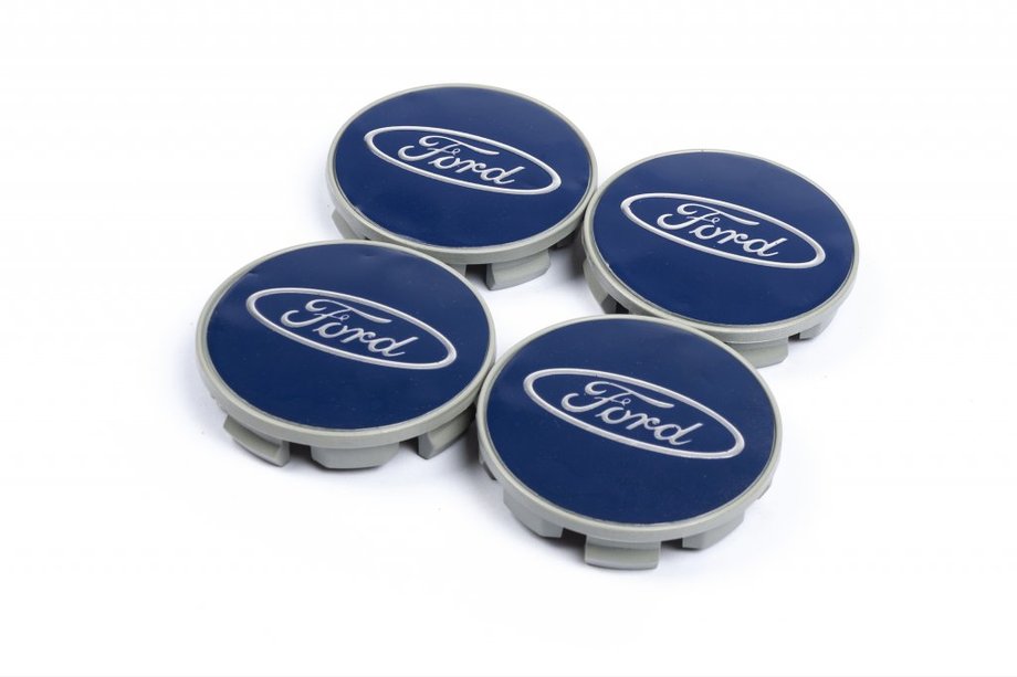 Ford Středové krytky na disky 69/64 mm modré (4 ks) Image