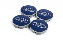 Ford Středové krytky na disky 69/64 mm modré (4 ks) fotografie 1