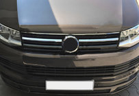Volkswagen T6 2015–2024 Nerezové chromové lišty na horní masku chladiče 2015-2019 (2 ks) fotografie 1