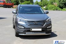Hyundai Santa Fe 3 2012–2018 Přední ochranný rám ST014 (nerez) fotografie 5