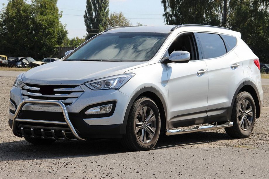 Hyundai Santa Fe 3 2012–2018 Přední nerezový ochranný rám WT003 Image