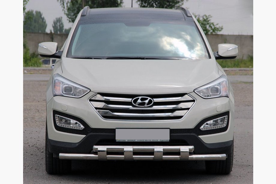 Hyundai Santa Fe 3 2012–2018 Přední ochranný rám ST015 (nerez) Image