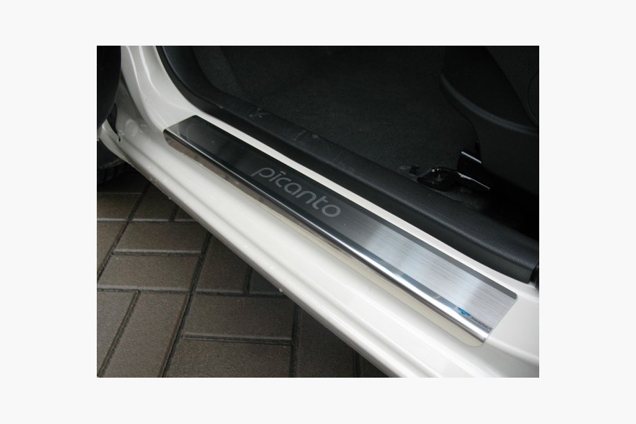 Kia Picanto 2011–2016 Nerezové kryty prahů Natanika Premium (4 ks) Fotografie 1