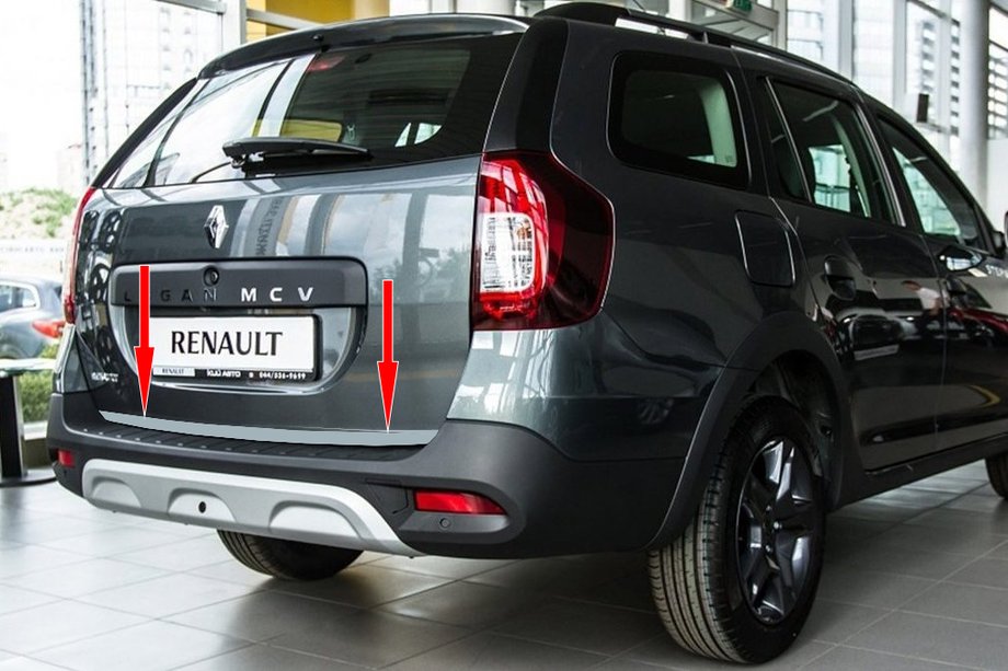 Renault Logan MCV 2013–2022 Nerezová lišta hrany víka kufru Image