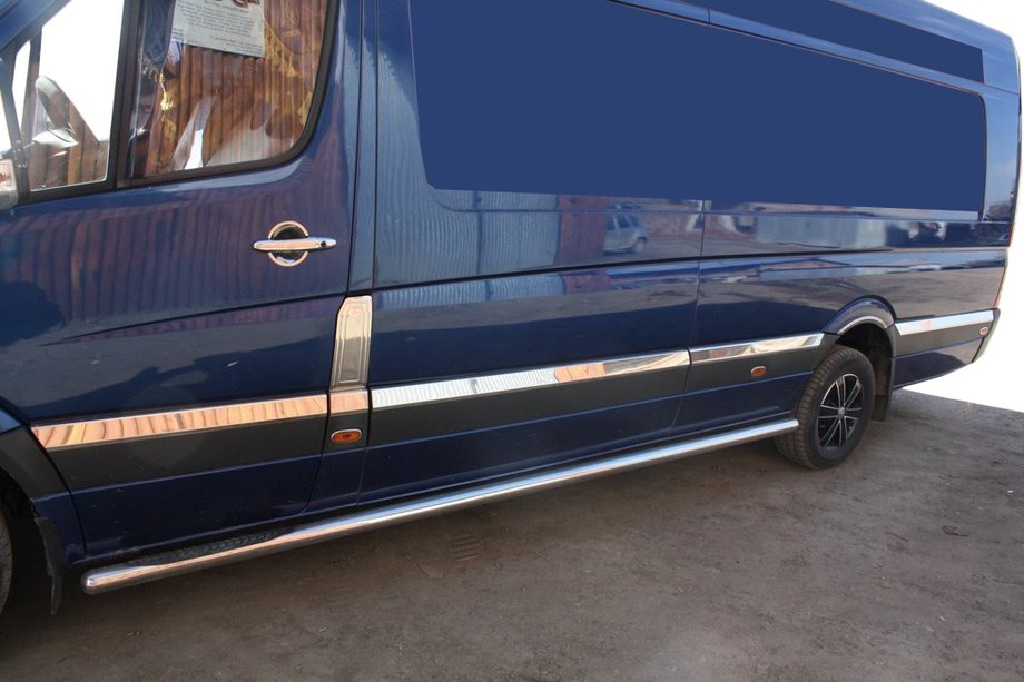 Mercedes Sprinter W906 2006–2018 Nerezové lišty na dveře ExtraLong. Carmos - turecká ocel Image