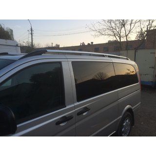 Chromované střešní podélníky CAN – originální design (kovové nohy) Mercedes Viano 2004–2014 fotografie 3