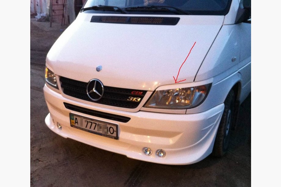 Mercedes Sprinter W901/902/903/904/905 1995–2006 Kryty světlometů "mračítka" (černé, ABS, 2000-2006) Fotografie 2
