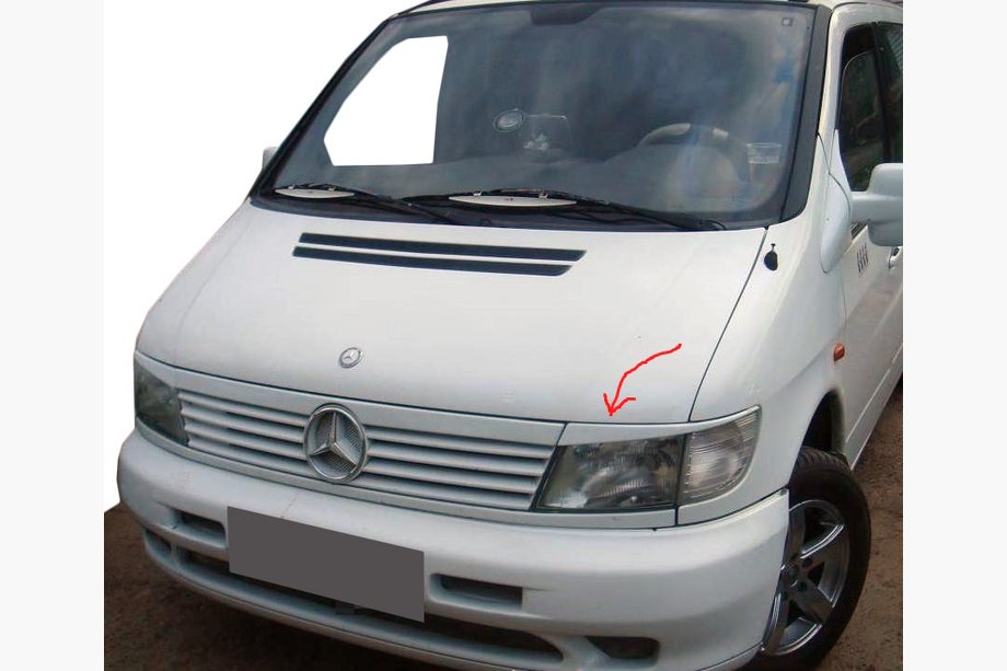Mercedes Vito W638 1996–2003 Mračítka na světlomety (k lakování) Image