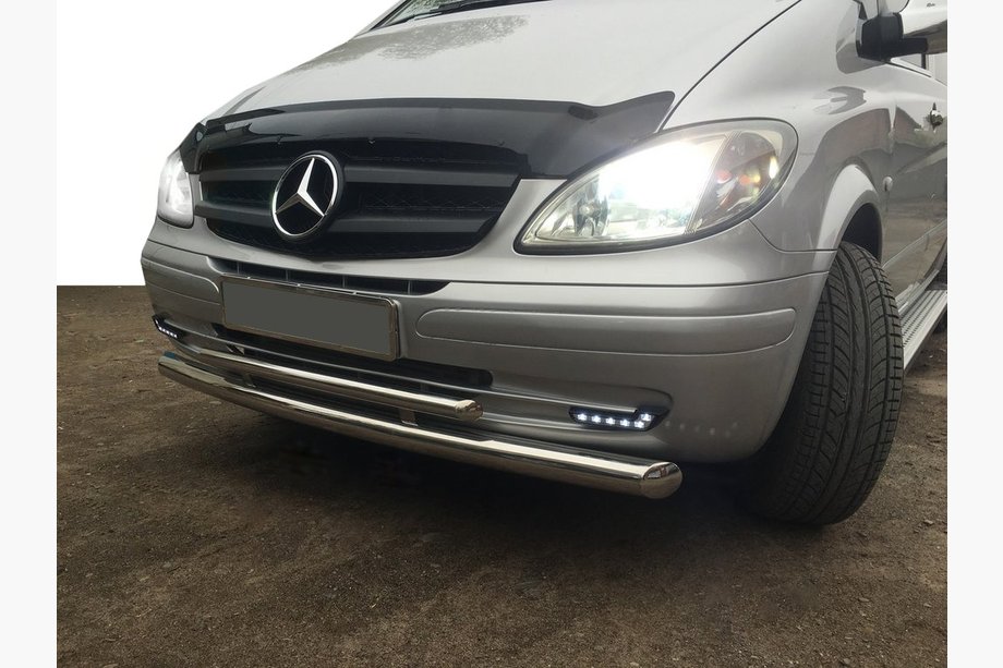 Mercedes Vito W639 2004–2014 Přední ochranný rám ST014 (nerez) 2010-2015, 70 → 48 mm Fotografie 5