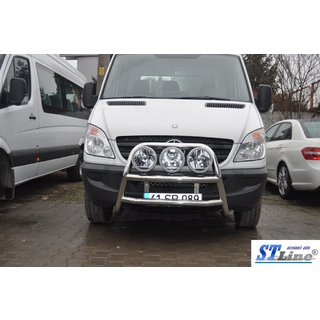 Vysoký nerezový přední ochranný rám WT018 Mercedes Sprinter W906 2006–2018 fotografie 4