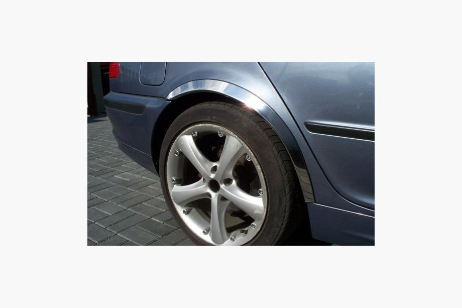 BMW řada 3 E46 1998–2006 Nerezové lišty na lemy blatníků (4 ks) Fotografie 1