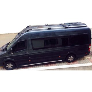 Střešní podélníky Shark (černé nožky) Mercedes Sprinter W906 2006–2018 fotografie 1