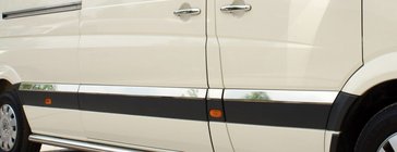 Mercedes Sprinter W906 2006–2018 Nerezové lišty na dveře ExtraLong. Carmos - turecká ocel fotografie 2