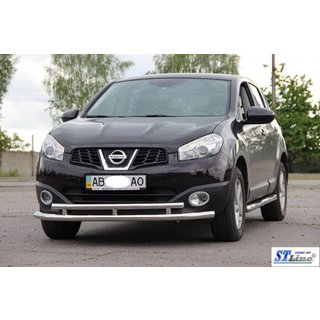 Přední dvojitý ochranný rám ST016 (nerez) Nissan Qashqai 2010–2014 fotografie 2