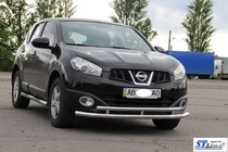 Nissan Qashqai 2010–2014 Přední dvojitý ochranný rám ST016 (nerez) fotografie 3