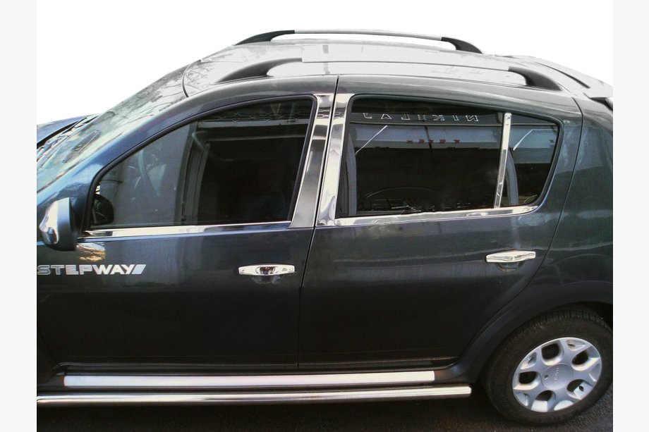 Renault Sandero 2007–2013 Nerezové lišty sloupků dveří (nerez) Image