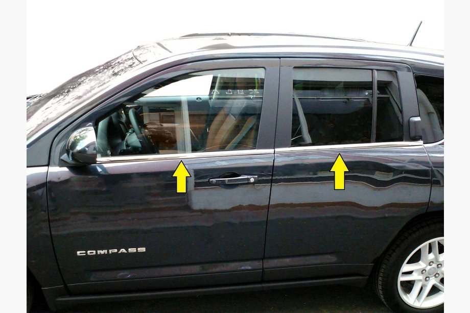 Jeep Compass 2006–2016 Spodní okenní lišty z nerezu Image