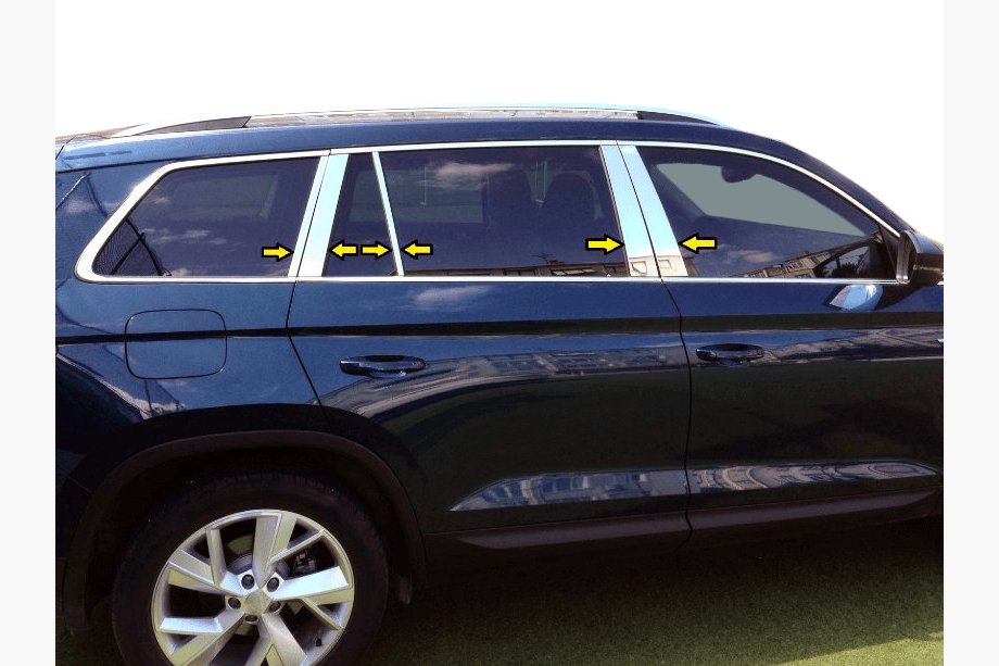 Skoda Kodiaq 2016–2023 Nerezové lišty dveřních sloupků Image