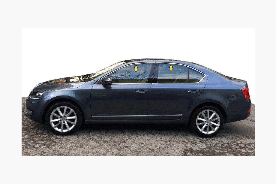 Skoda Octavia III A7 2013–2019 Horní lišty oken (4 ks, nerez) Image