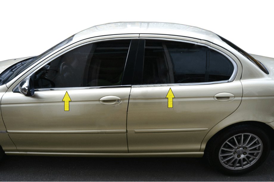 Jaguar X-Type 2001–2009 Spodní okenní lišty z nerezu Image