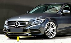 Mercedes C-Class W205 2014–2021 Nerezová ochranná lišta na nárazník fotografie 1