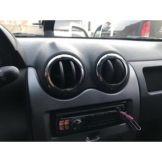 Nerezové rámečky výdechů ventilace interiéru (4 ks) Dacia Duster 2008–2018 fotografie 1
