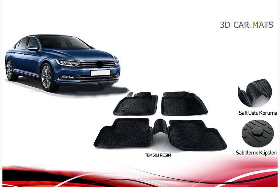 Volkswagen Passat B8 2015–2023 Gumové autokoberce (4 ks, Niken 3D) Image
