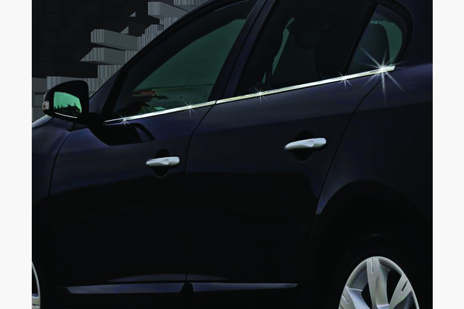 Renault Fluence 2009–2016 Spodní lišty oken (4 ks, nerez) Fotografie 2