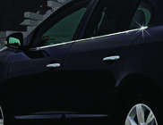 Renault Fluence 2009–2016 Spodní lišty oken (4 ks, nerez) Carmos - turecká ocel fotografie 2